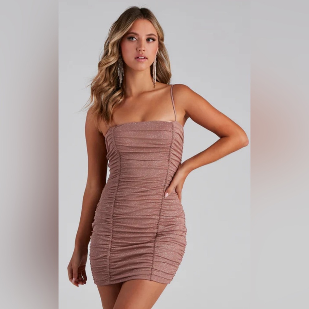Windsor Sparkle Glitter Mesh Mini Dress Size Small